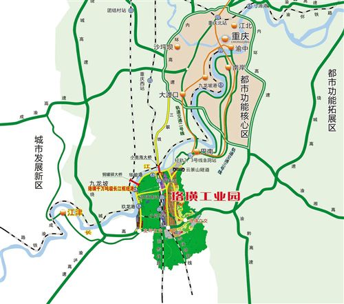 珞璜工業(yè)園區(qū)位交通圖